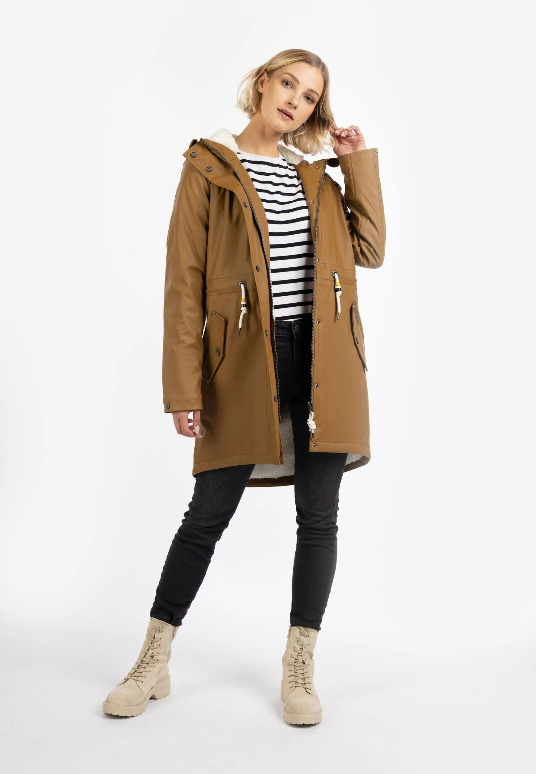 Schmuddelwedda Regenmantel Mit Webpelzfutter In Teddyoptik KilataParkaDunkelsand Donna Cappotti WD221U0PI-B11 4 Schmuddelwedda Regenmantel Mit Webpelzfutter In Teddyoptik KilataParkaDunkelsand Donna Cappotti WD221U0PI-B11 - immagine 2